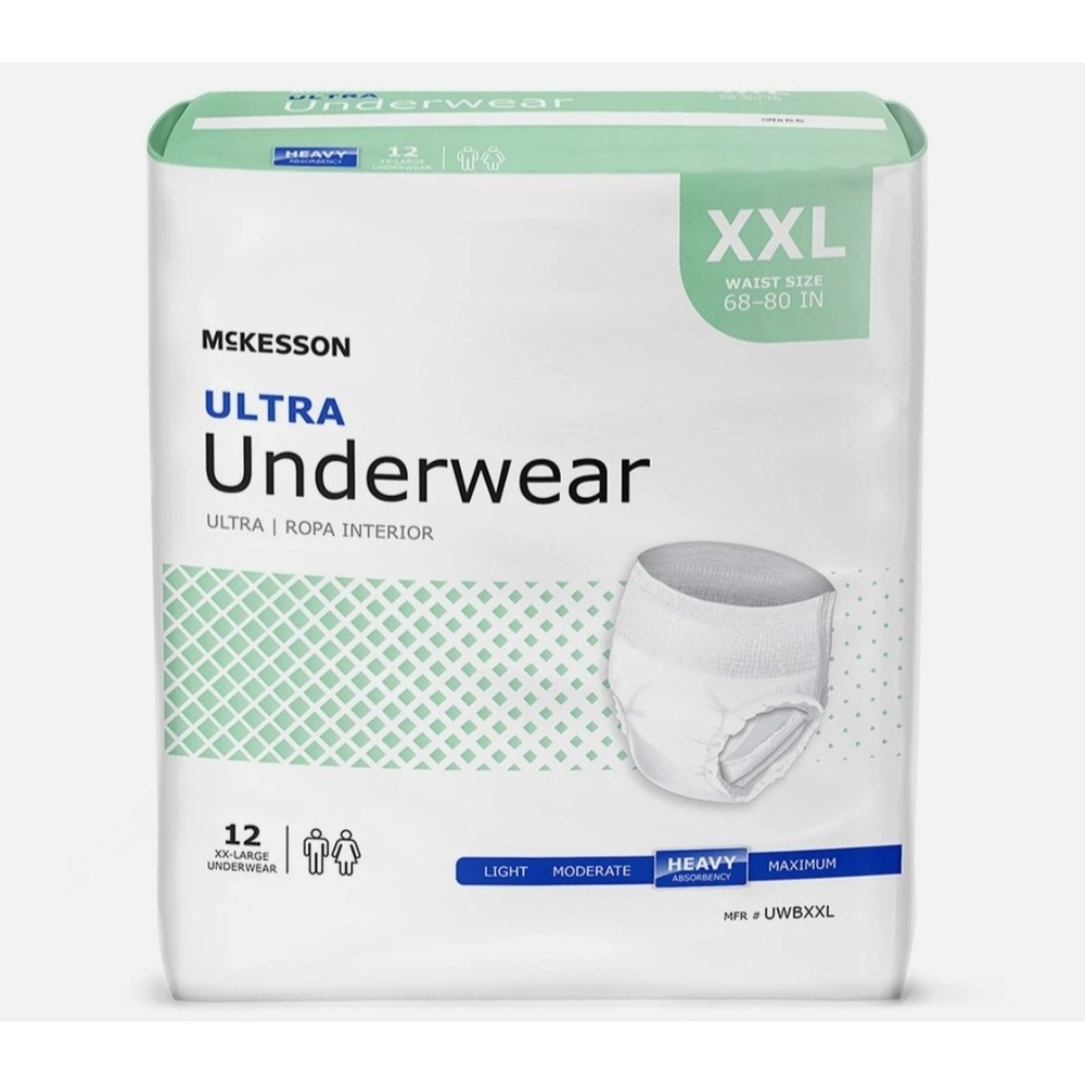 McKesson Adult Disposable Pull On Underwear Diapers XXL Heavy Absorbency 48 Ct
